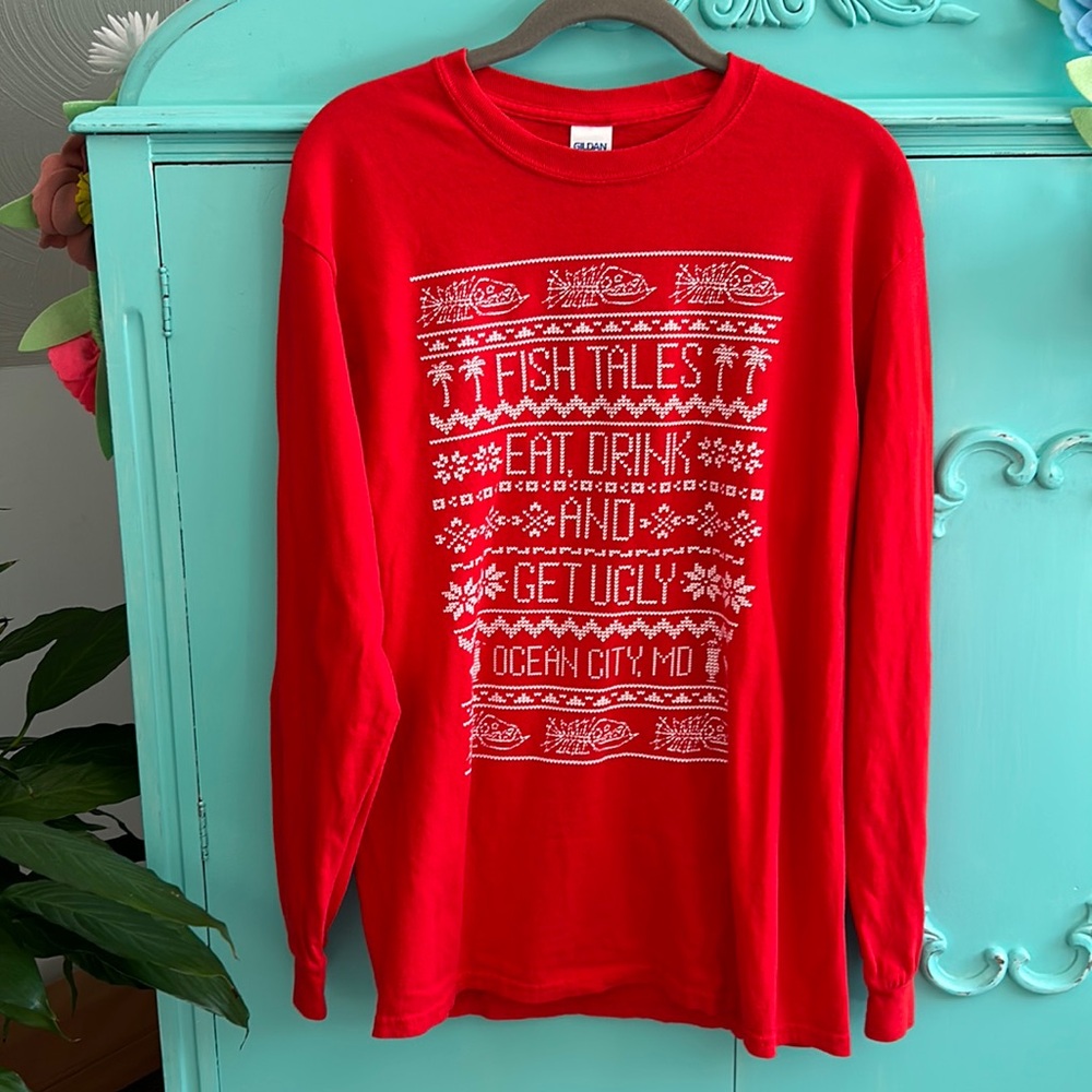 FISH TALES OCMD Ugly Christmas Long Sleeve Shirt